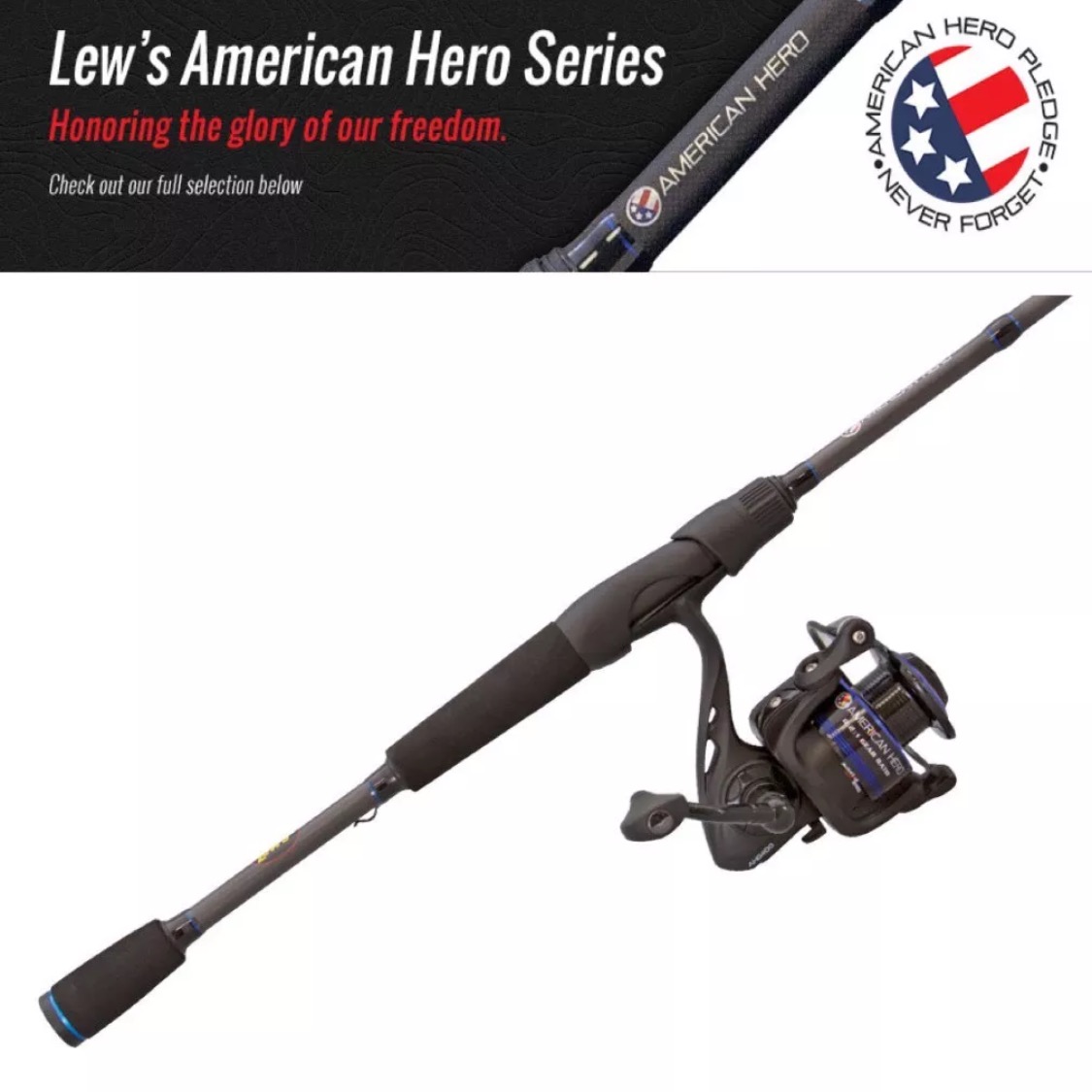 Lews American Heroes Speed Spin Spinning Combo 7′ Rod Fishing