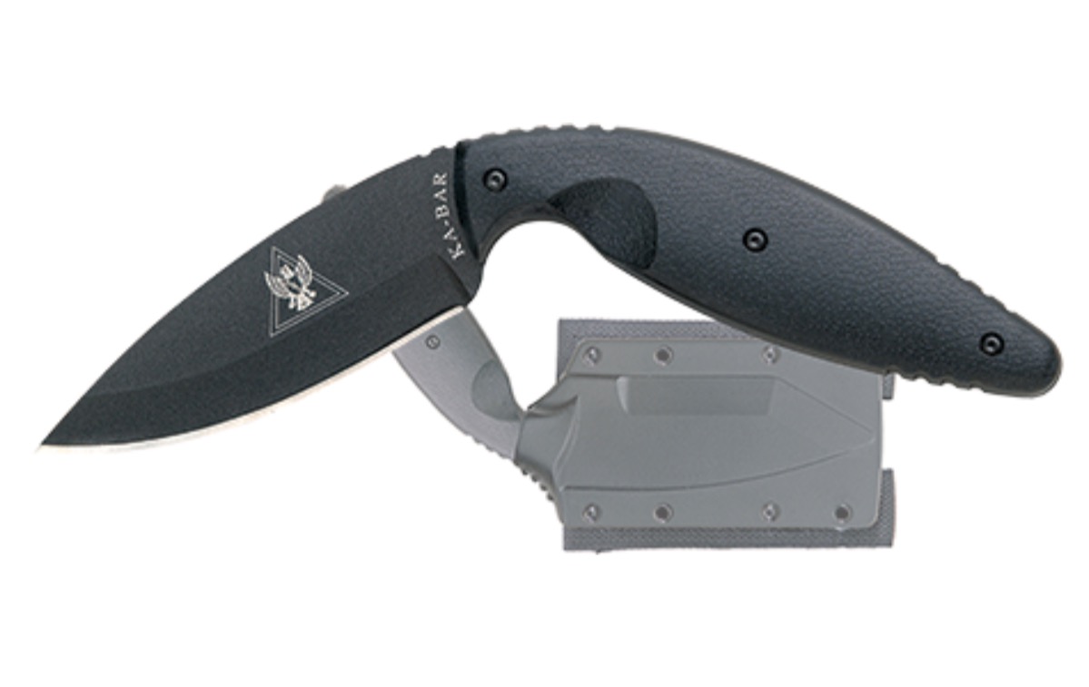 Ka-Bar Large TDI Law Enforcement Knife, Black, Molle Straps Straight ...