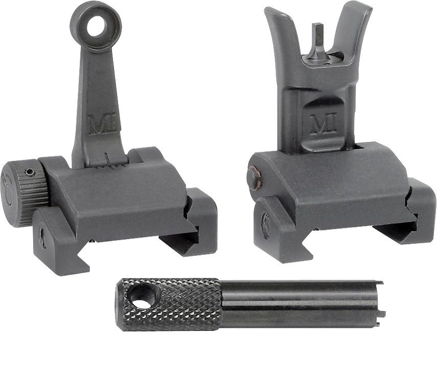 Low Profile Flip-up Metal Tactical Sight Folding Iron Sights Front & Rear Set 