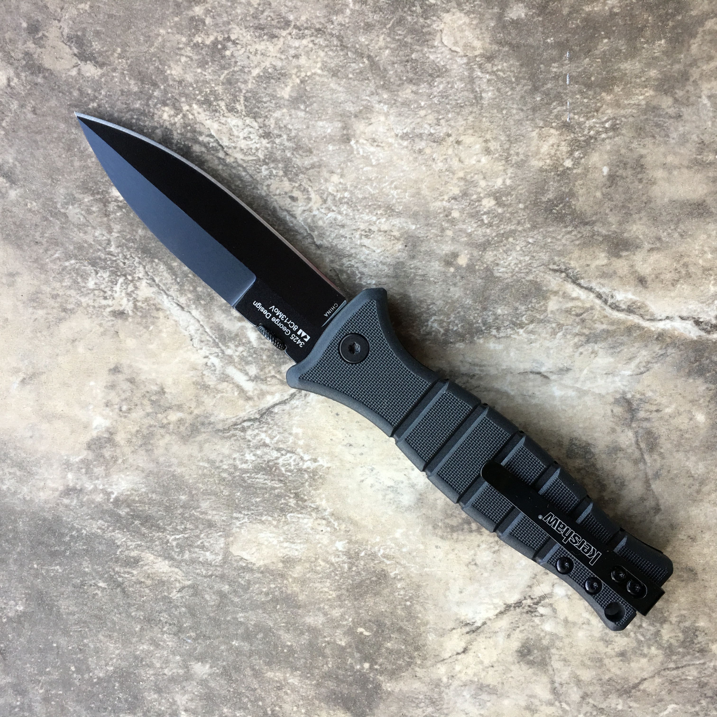 Kershaw XCOM Les George Folder 3.6 in Black Blade Black GFN Handle 3425 ...