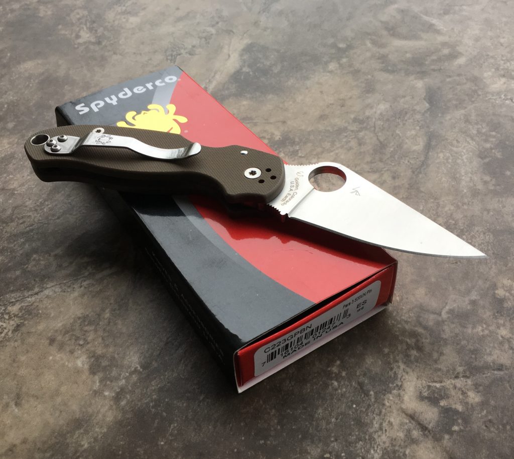 Spyderco Para 3 Exclusive Folder 2.95 in Plain CPM-S35V Blade Brown G ...