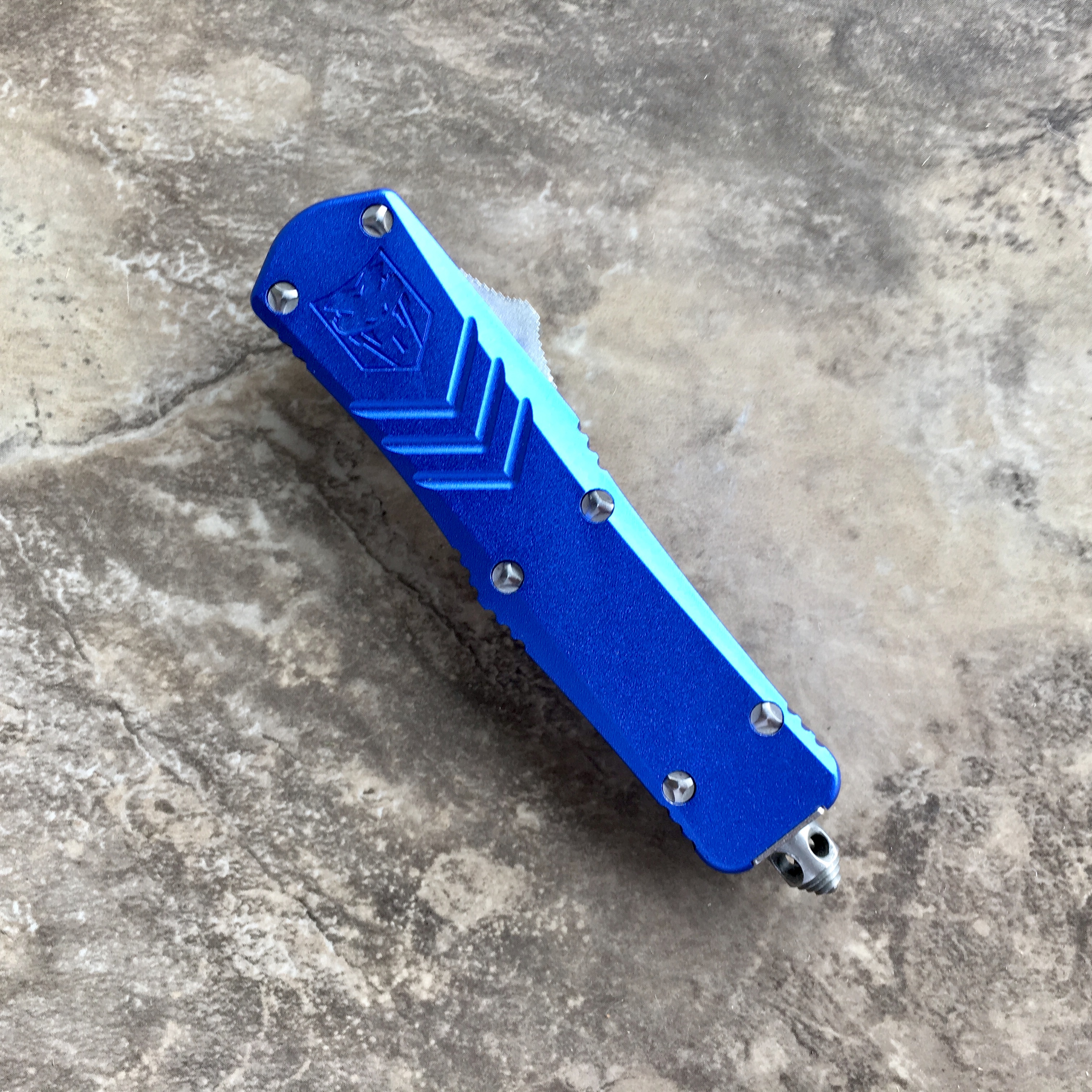 CobraTec Knives FSX Small Blue Dagger CNC Blue Aluminum Chassis Satin D2  Plain Blade OTF XSDAGNS – Black Wolf Supply