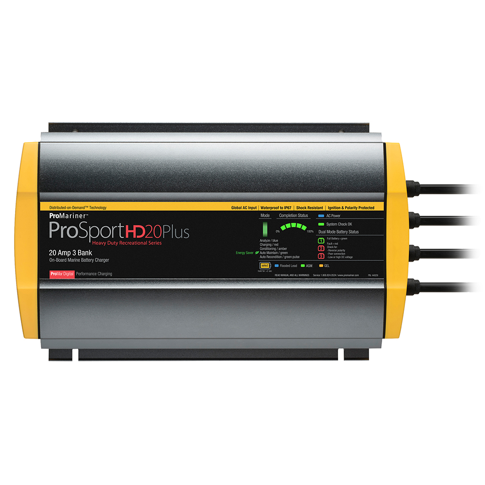 Chargeur De Batterie ProMariner ProSportHD 20 Plus - 20 Ampères, 3 Bancs - Pour Bateaux, Véhicules Récréatifs