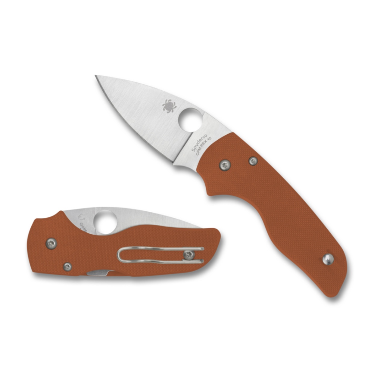 リリコ Spyderco Lil' Native Compression Lock Sprint Run Burnt Orange G10