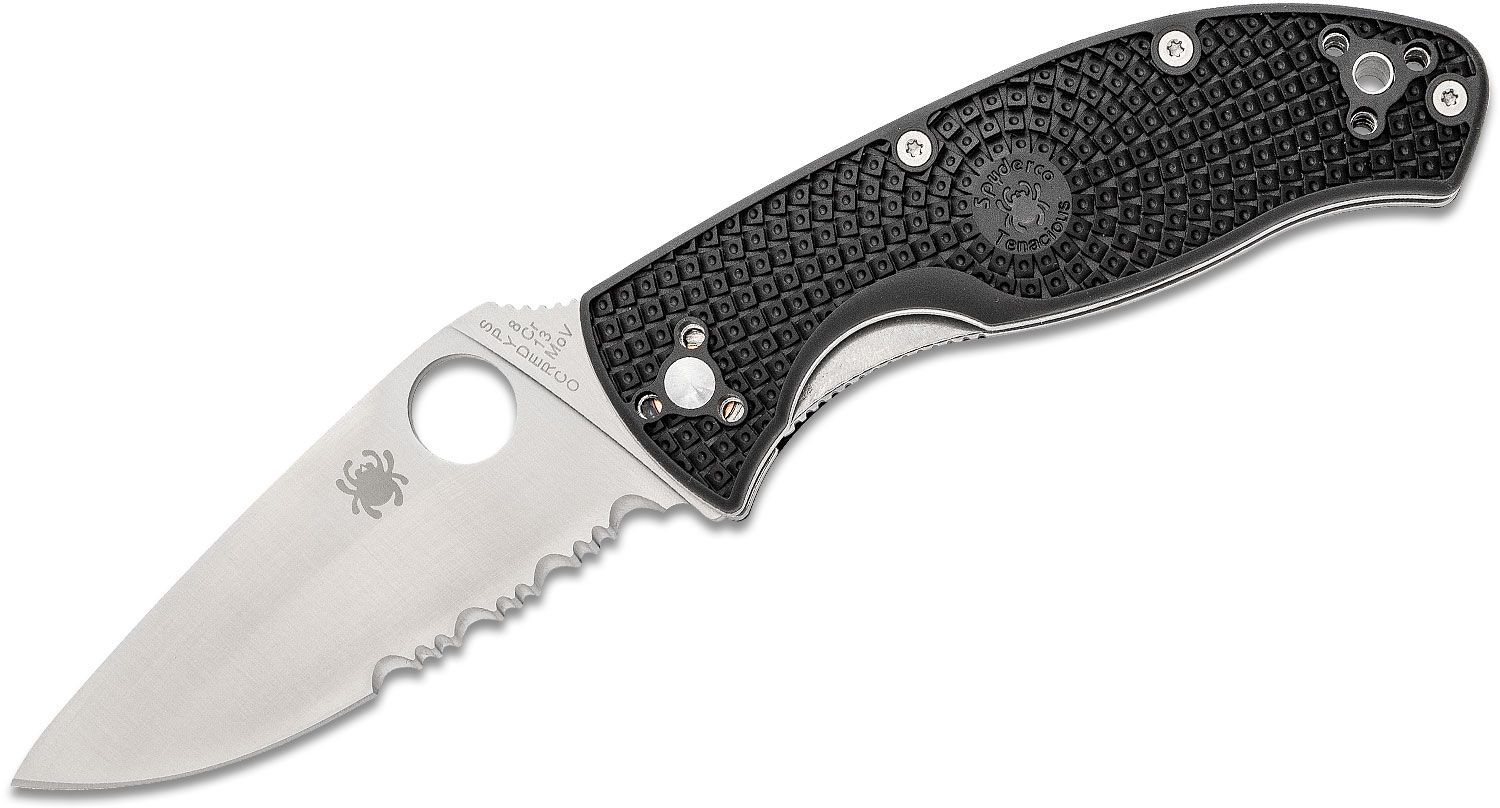 Spyderco Tenacious Lightweight 3.4 in CombinationEdge Blade Black FRN ...