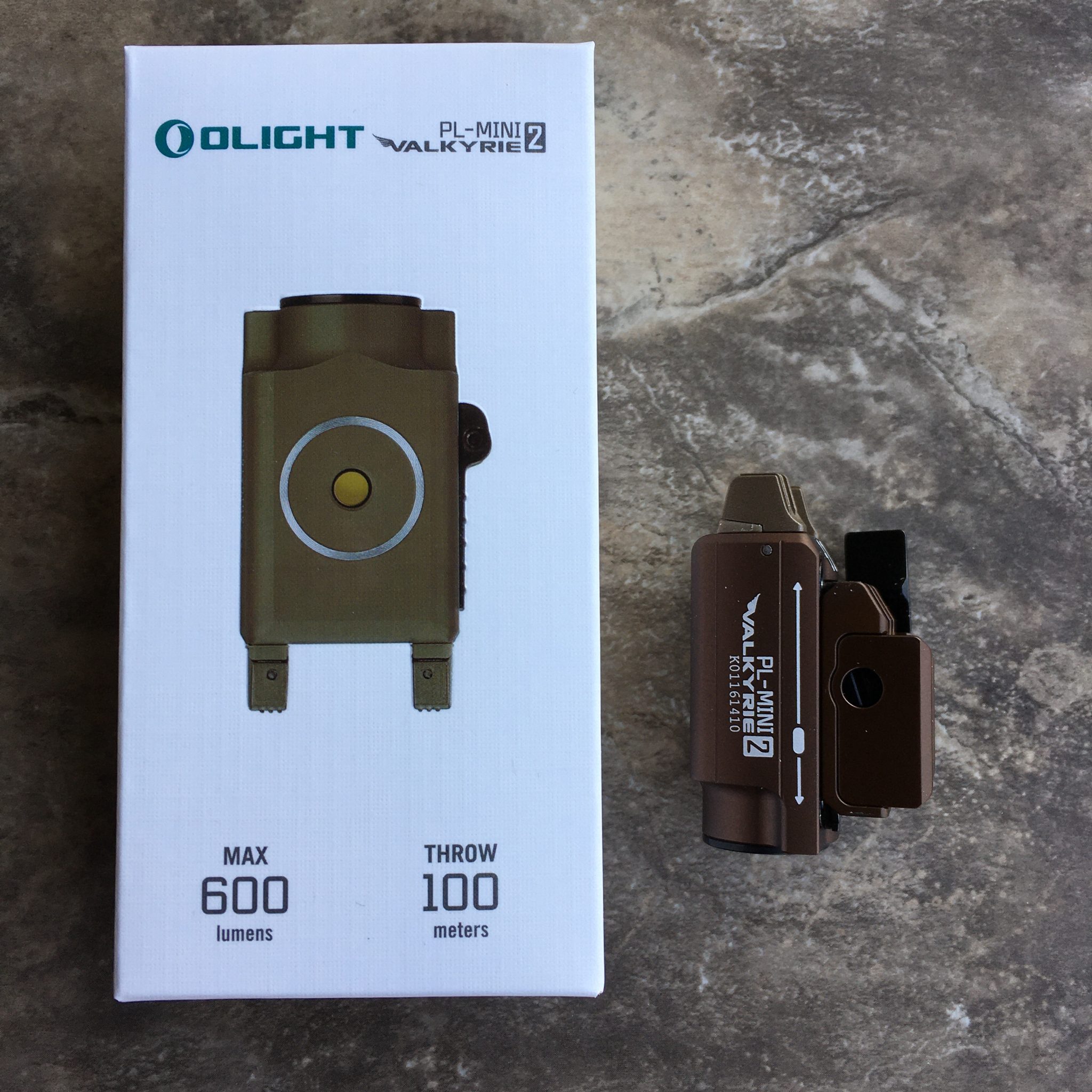 Olight PL-Mini 2 Valkyrie 600 Lumens Rechargeable Pistol Light – Compact Tactical Flashlight With Rail Mount For Glock, Picatinny