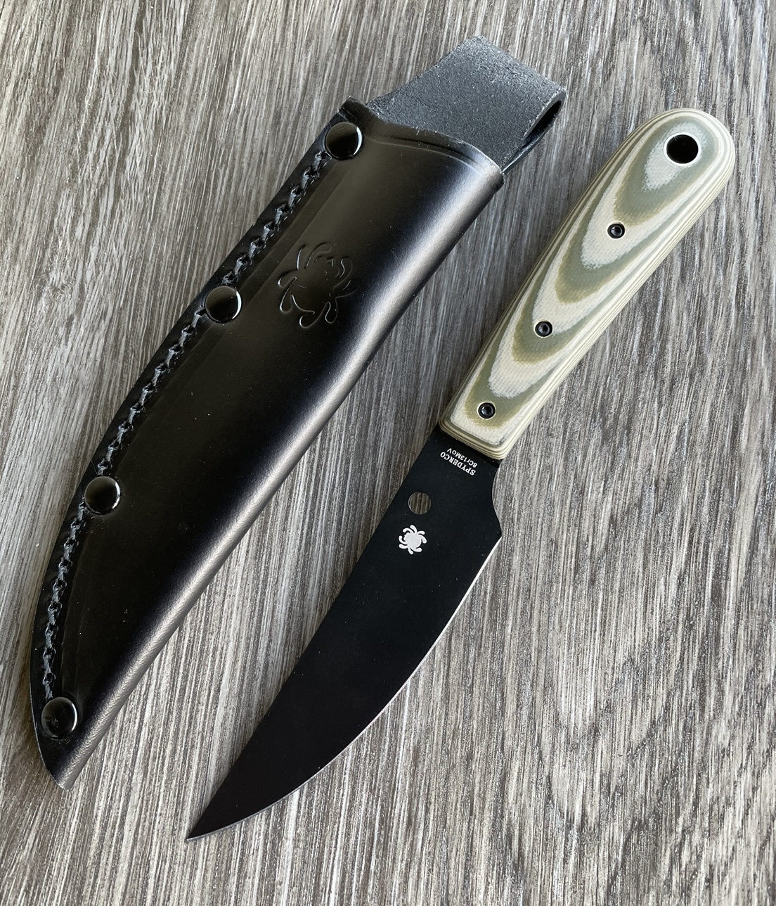 Spyderco Exclusive Phil Wilson Bow River Fixed Blade 4.4 in Plain Black ...